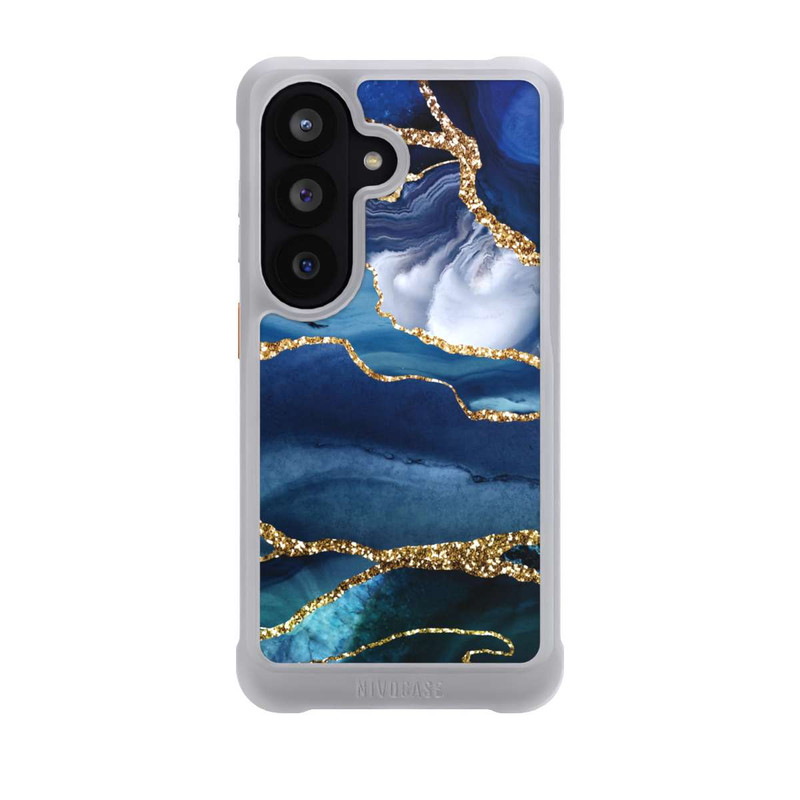 Galaxy S26 NIVOmax  Blauer Marmor Gold Glitzer Look