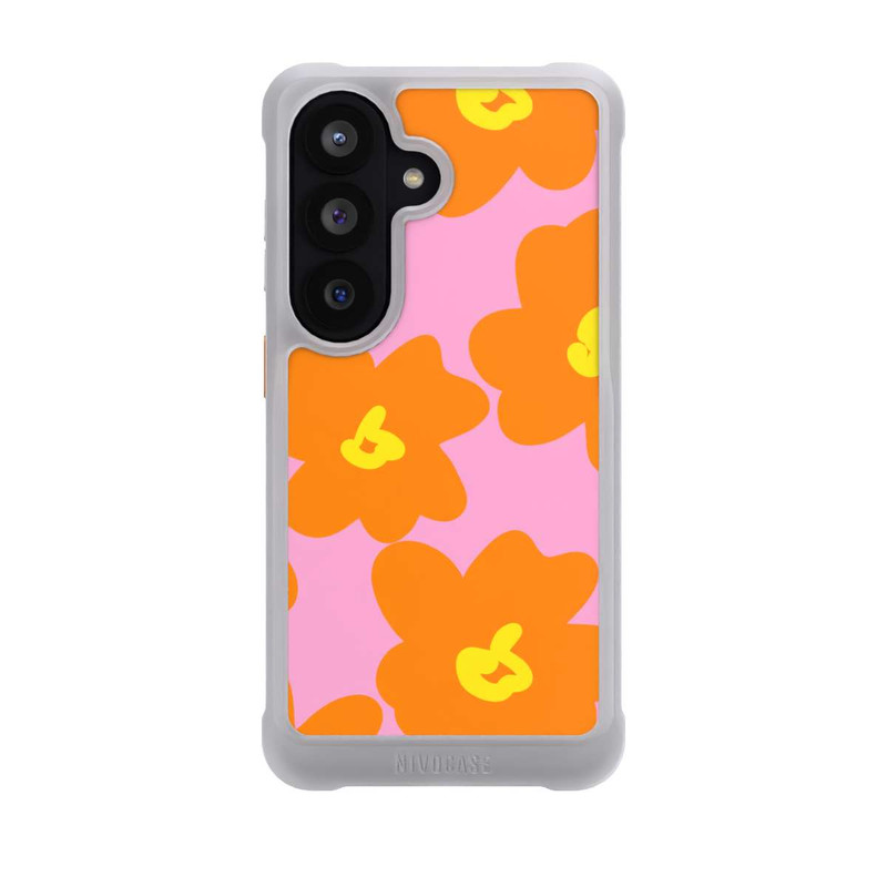 Galaxy S26 NIVOmax Retro floral pattern pink and orange