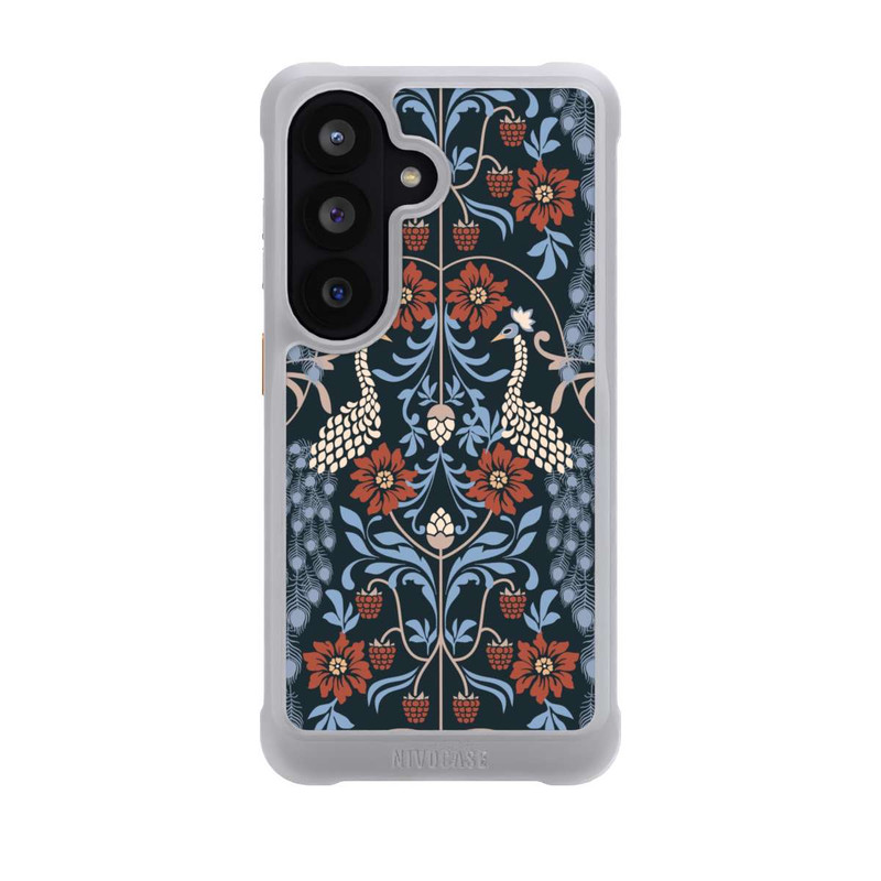 Galaxy S26 NIVOmax Vintage Peacock Garden Arts and Crafts Floral Dark