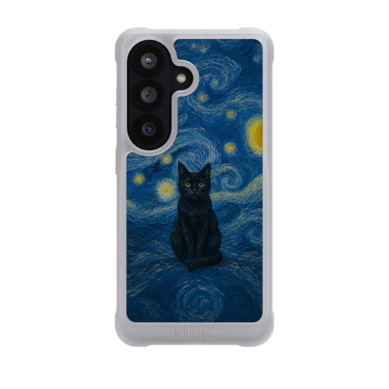 Galaxy S26 NIVOmax Starry Night by Vincent van Gogh with Cat with AI