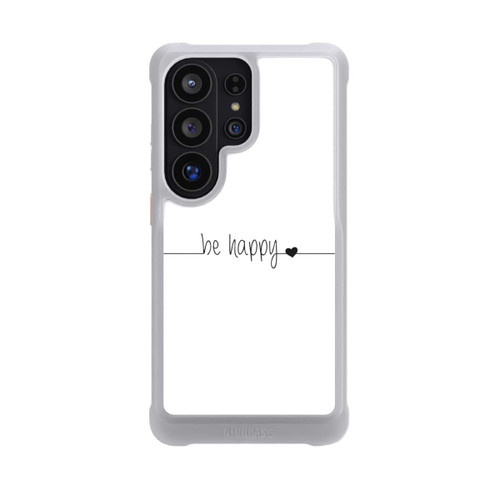 Samsung Galaxy S26 Ultra NIVOmax Be Happy Weisser Hintergrund