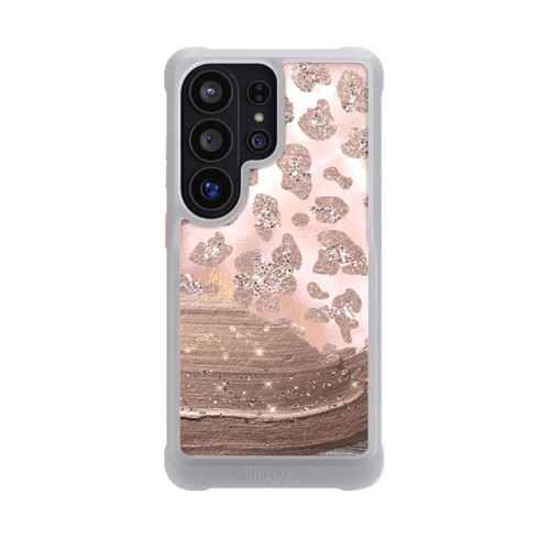 Samsung Galaxy S26 Ultra NIVOmax Silberner Leoparden Glitzerlook