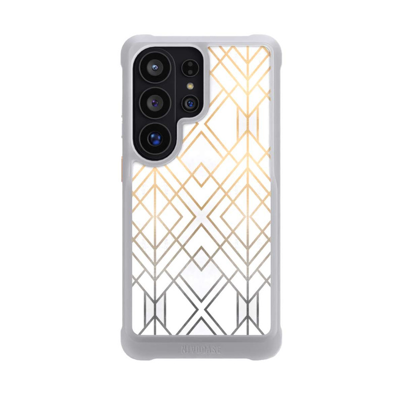 Galaxy S26 Ultra NIVOmax Gold und Grauer Geo Golddruck
