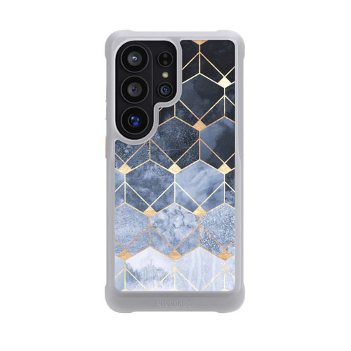 Samsung Galaxy S26 Ultra NIVOmax Blaue Sechsecke und Diamanten Golddruck