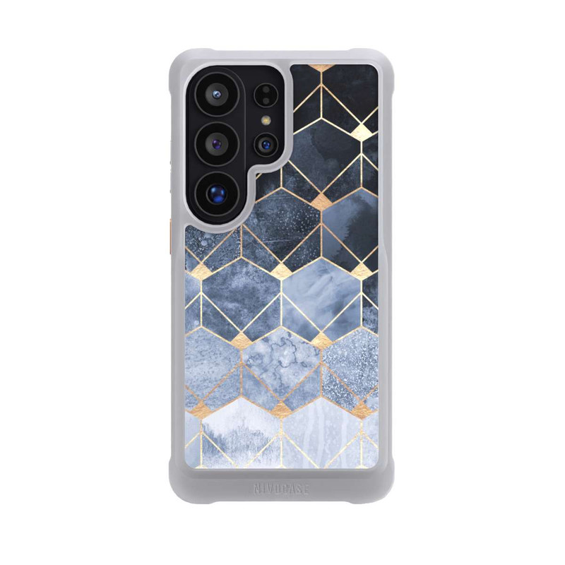 Galaxy S26 Ultra NIVOmax Impression Or Hexagones Bleus Et Diamants