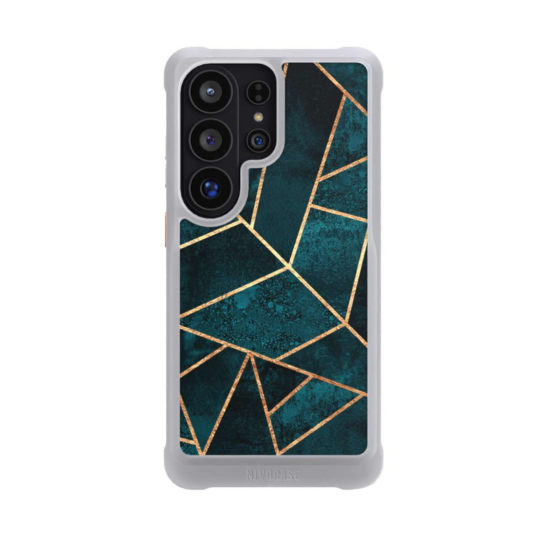 Galaxy S26 Ultra NIVOmax Tief Blaugrün Stein Gold Druck