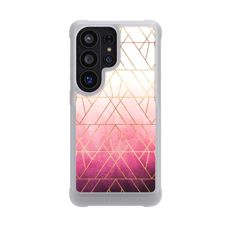 Galaxy S26 Ultra NIVOmax Pink Ombre Dreiecke Golddruck