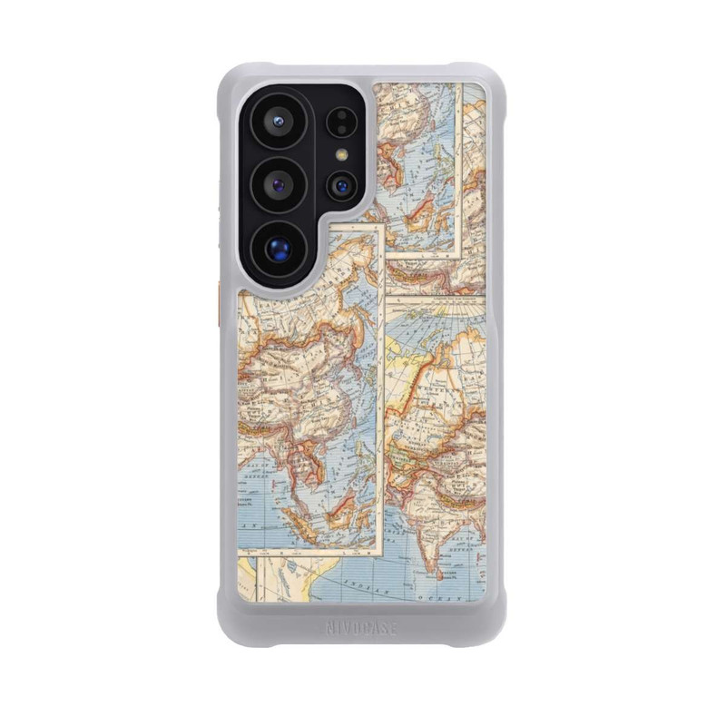 Galaxy S26 Ultra NIVOmax Carte du monde vintage
