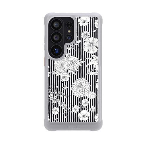 Samsung Galaxy S26 Ultra NIVOmax Blumen und Streifen Schwarz und Weiß
