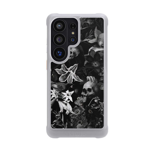 Samsung Galaxy S26 Ultra NIVOmax Skulls and Flowers on Black Background