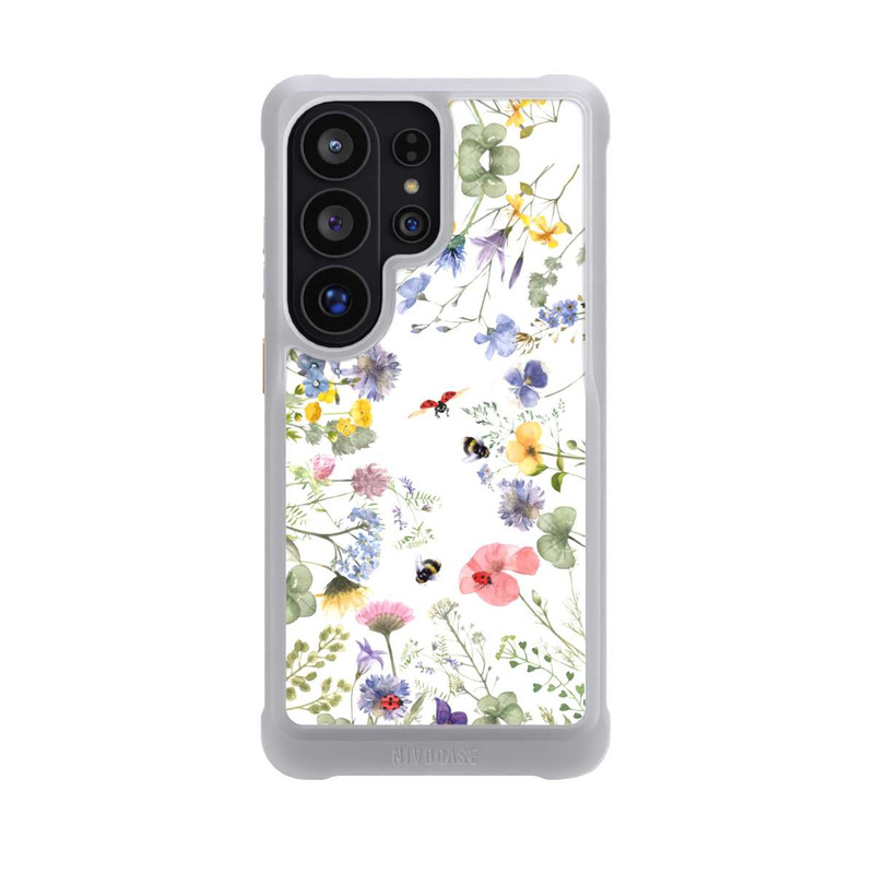 Galaxy S26 Ultra NIVOmax Bunte Frühlingsblumen und Bienen