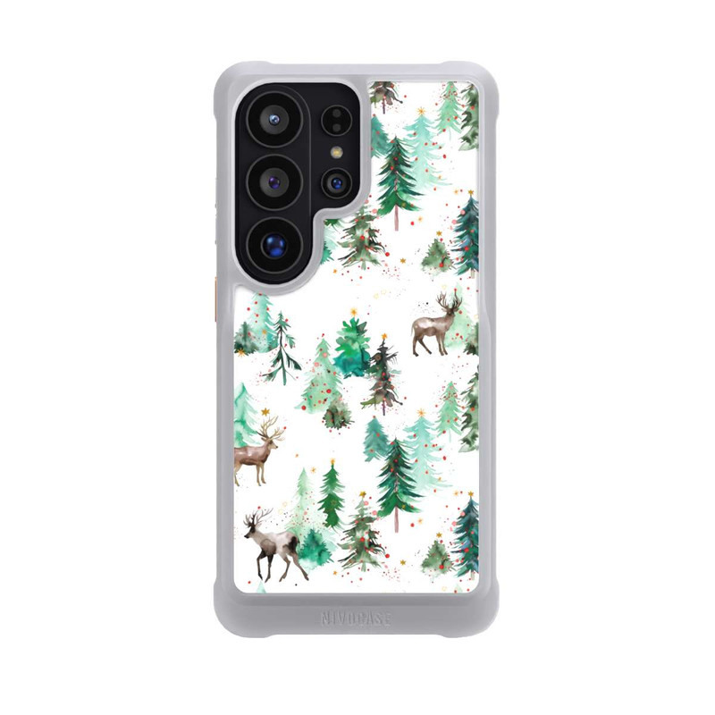 Galaxy S26 Ultra NIVOmax Cerfs et arbres de Noël d'hiver