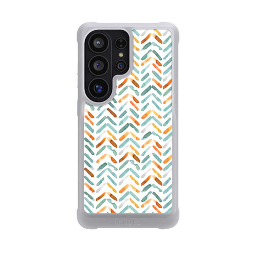 Samsung Galaxy S26 Ultra NIVOmax Elegantes Herbstchevron Blau Orange