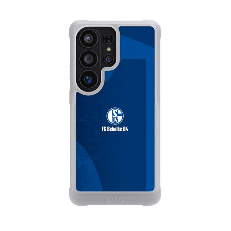 Galaxy S26 Ultra NIVOmax Schalke 04 Blauer Hintergrund Mit Logo