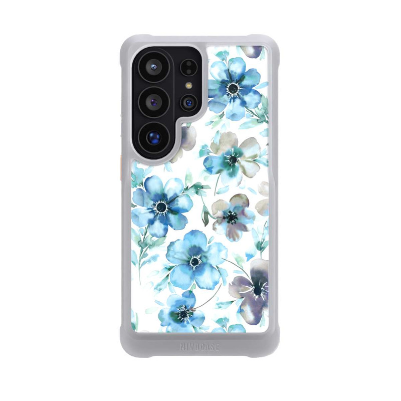 Galaxy S26 Ultra NIVOmax Motif de fleurs bleues Tendance