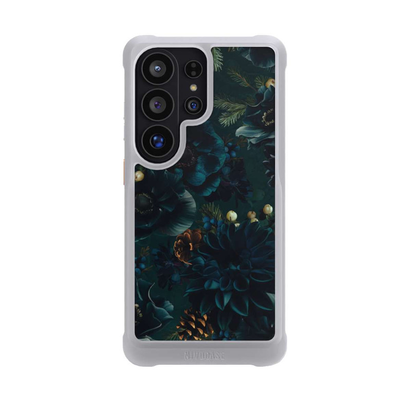 Galaxy S26 Ultra NIVOmax Motif de fleurs vert et bleu