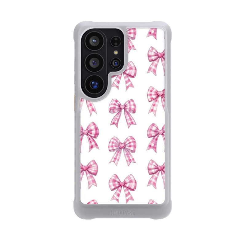 Galaxy S26 Ultra NIVOmax Pink Gingham Hearts and Bows