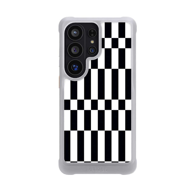 Galaxy S26 Ultra NIVOmax Checked Abstract Bold Black and White Color Block