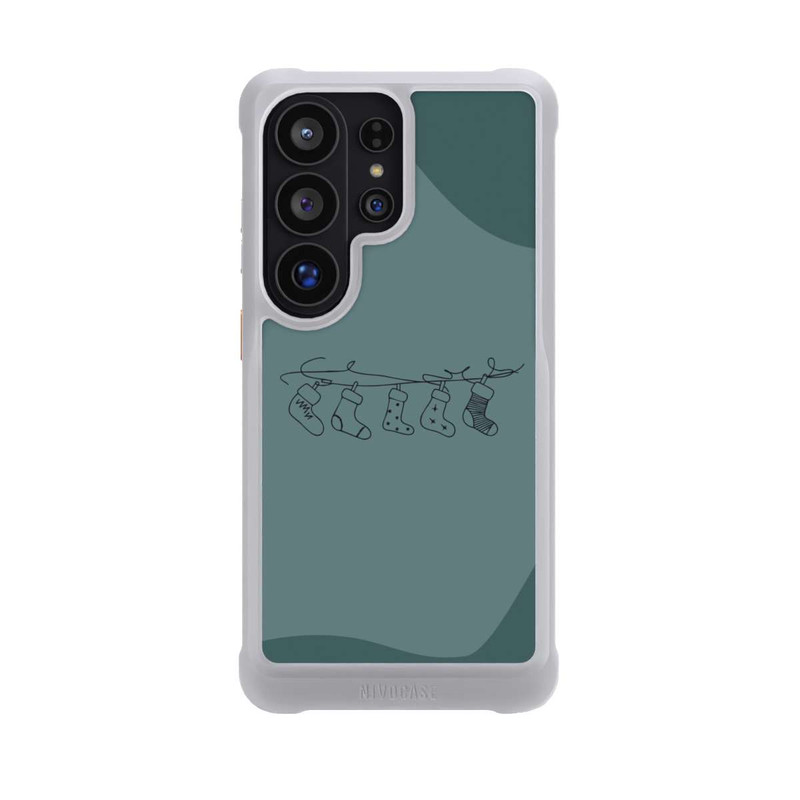 Galaxy S26 Ultra NIVOmax Christmas stockings line art minimalistic