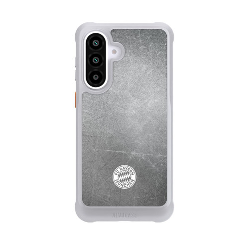 Samsung Galaxy A57 5G NIVOmax Logo FCB Classique Petit - Blanc sur Fond Métallique