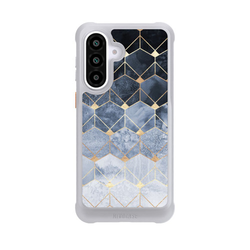 Samsung Galaxy A57 5G NIVOmax Blaue Sechsecke und Diamanten Golddruck