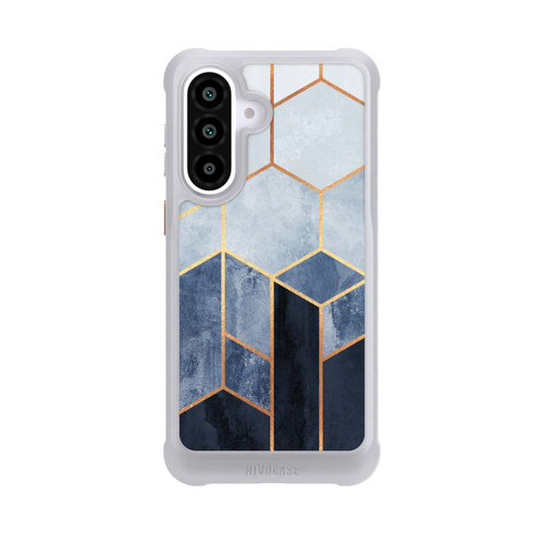 Samsung Galaxy A57 5G NIVOmax Blauer Farbverlauf Sechsecke Golddruck