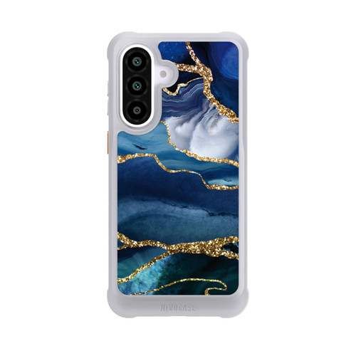 Samsung Galaxy A57 5G NIVOmax  Blauer Marmor Gold Glitzer Look
