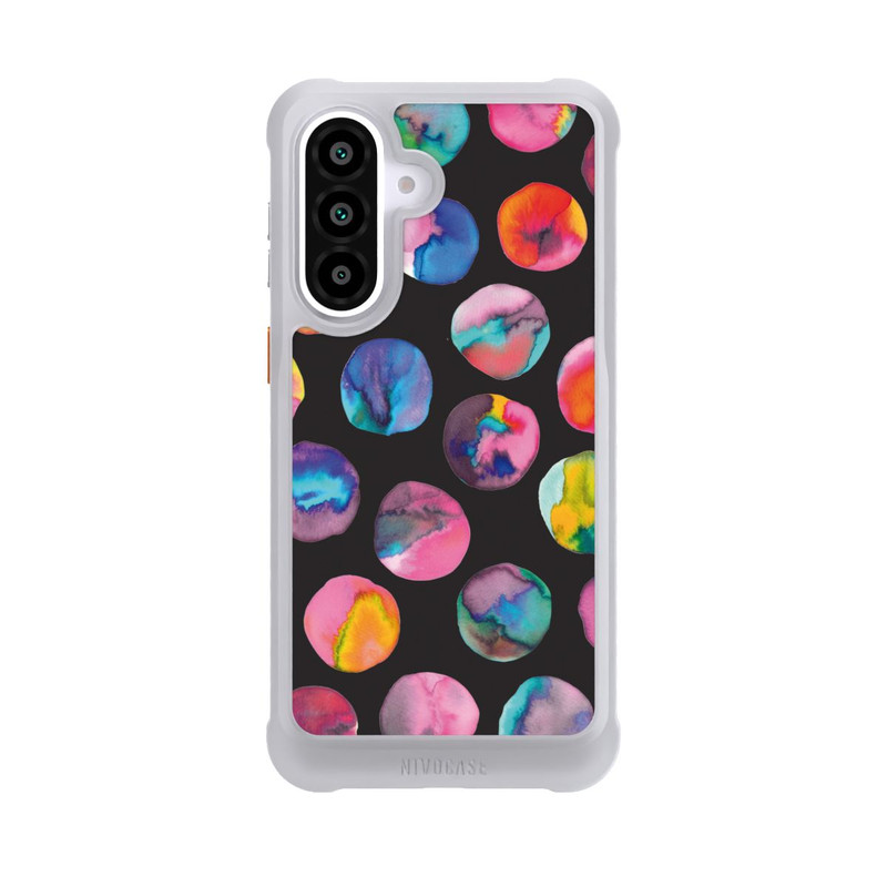 Galaxy A57 5G NIVOmax Bunte Tintenmurmeln Punkte Schwarz