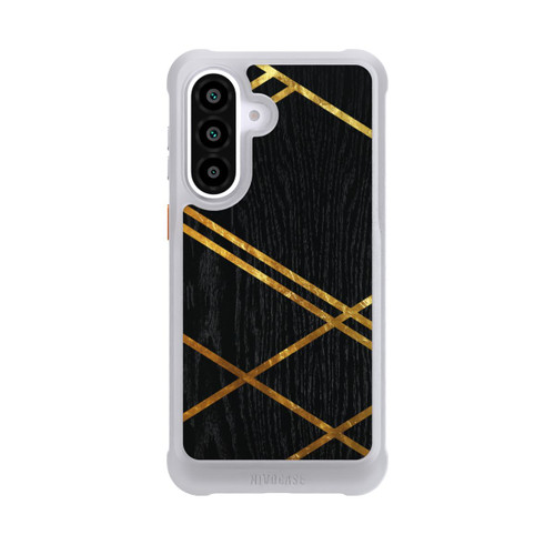 Samsung Galaxy A57 5G NIVOmax Schwarzes geometrisches Muster Goldene Streifen