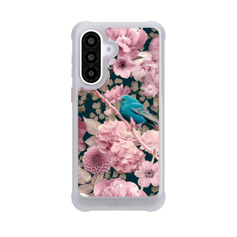 Galaxy A57 5G NIVOmax Spatzen im rosa Blumenmuster