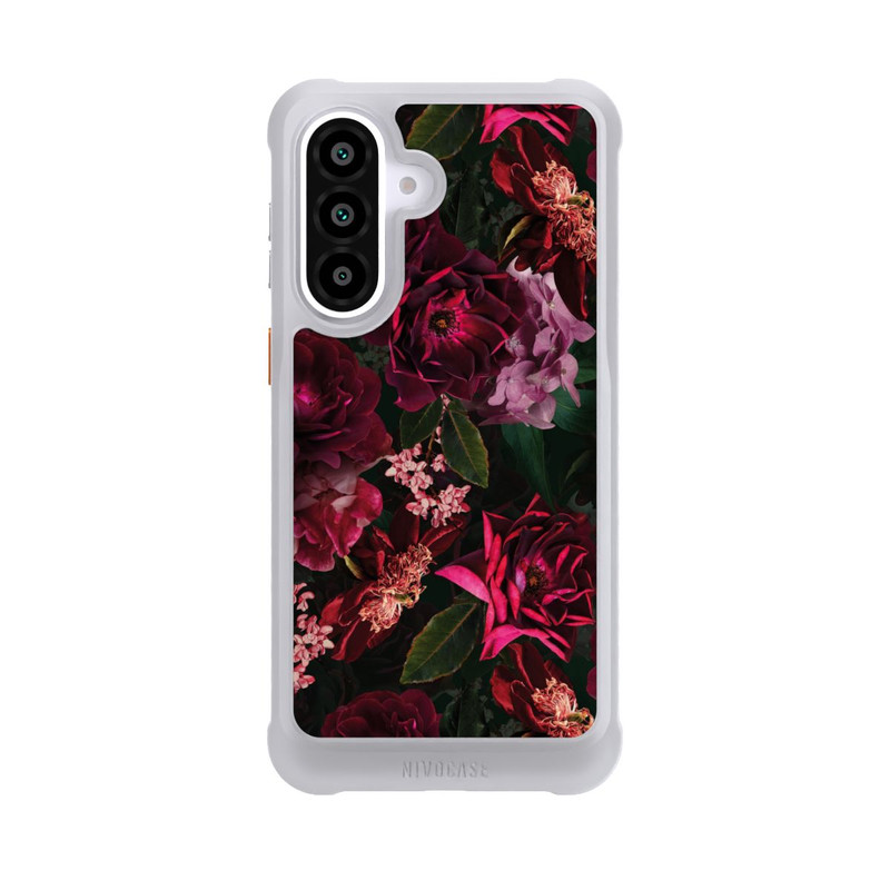 Galaxy A57 5G NIVOmax Dark Romantiv Red and Pink Peonies Flowers