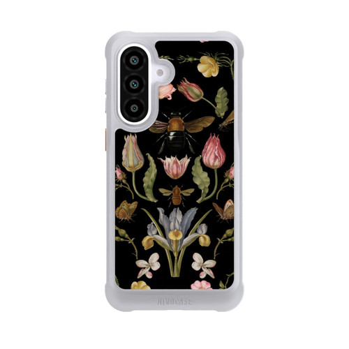 Samsung Galaxy A57 5G NIVOmax Fleurs Sauvages et Abeilles Fond Noir