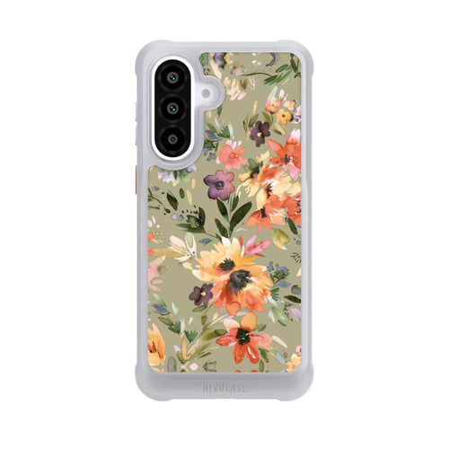 Samsung Galaxy A57 5G NIVOmax Malerische tropische Blumen Salbeigrün