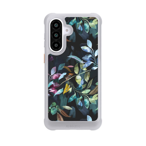 Samsung Galaxy A57 5G NIVOmax Mystische Aquarellblätter schwarz