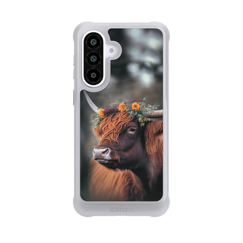 Samsung Galaxy A57 5G NIVOmax Vache des Highlands avec des fleurs avec IA