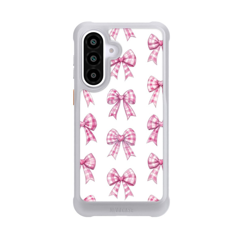 Galaxy A57 5G NIVOmax Pinke Gingham Herzen und Schleifen mit KI