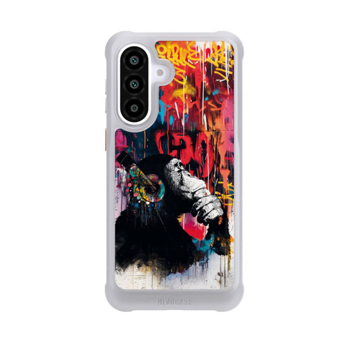 Samsung Galaxy A57 5G NIVOmax Affe Stereo Kopfhörer Graffiti Street Art Blau