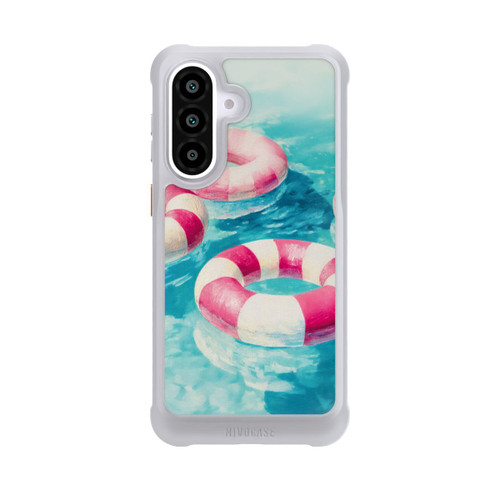 Samsung Galaxy A57 5G NIVOmax Gestreifte Schwimmringe im Pool