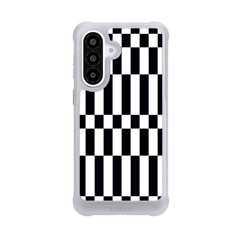 Galaxy A57 5G NIVOmax Checked Abstract Bold Black and White Color Block