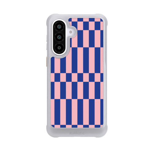 Samsung Galaxy A57 5G NIVOmax Checked Abstract Bold Electric Blue and Pink Color Block