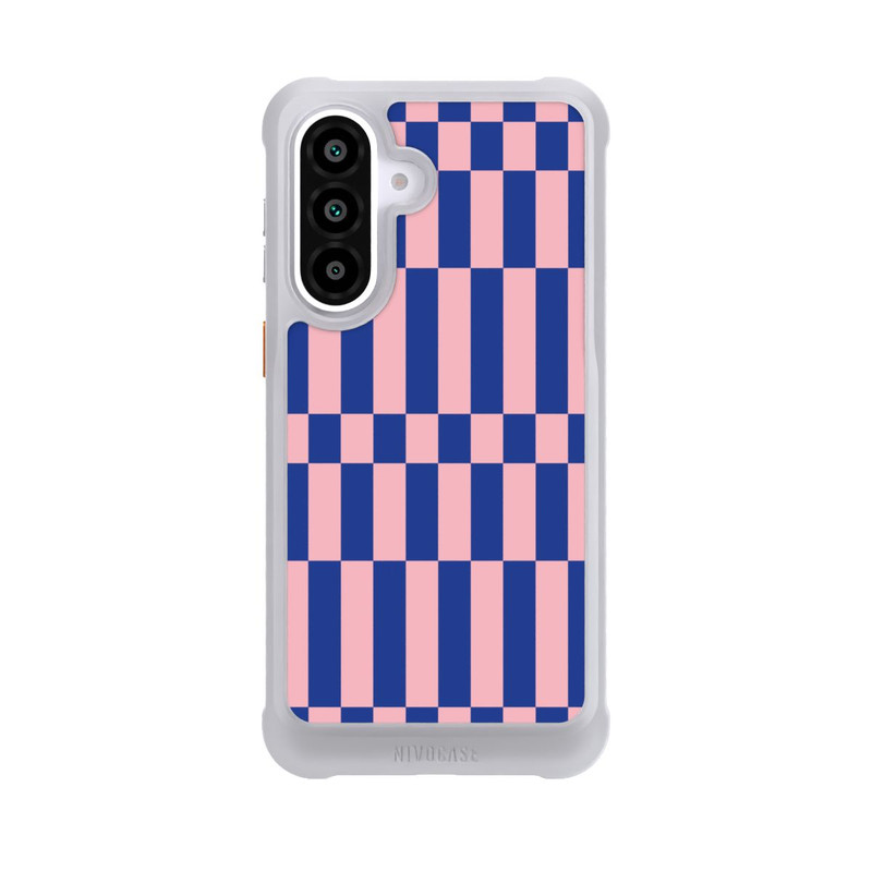 Galaxy A57 5G NIVOmax Checked Abstract Bold Electric Blue and Pink Color Block