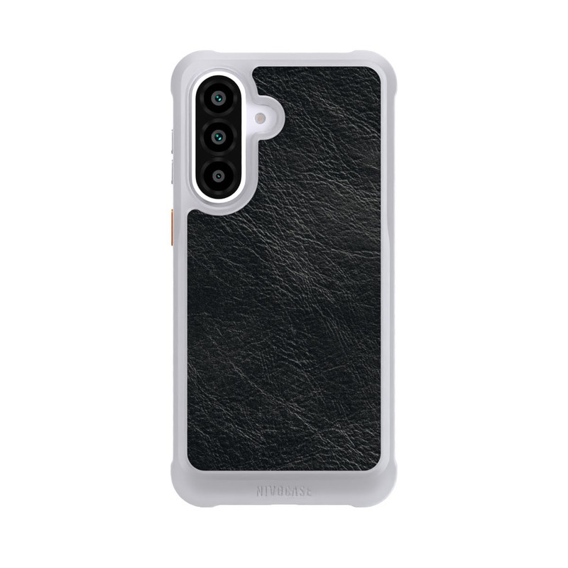 Galaxy A57 5G NIVOmax Schwarzer Lederlook Hintergrund