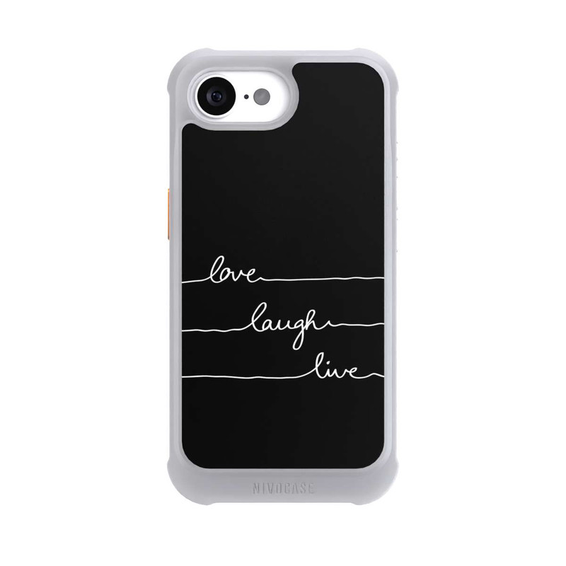 iPhone 17e NIVOmax Love Laugh Live weiß/schwarz