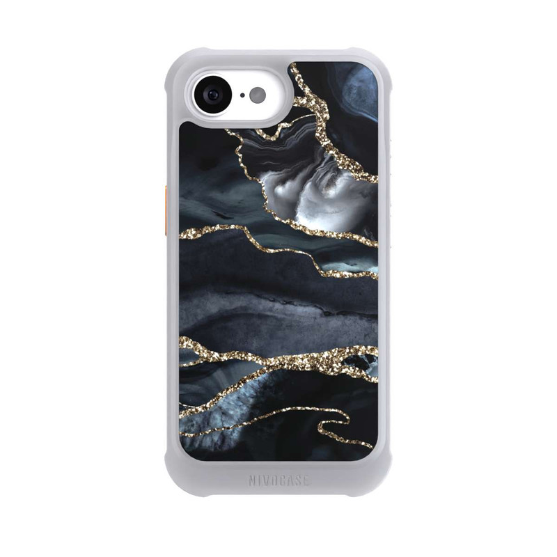 iPhone 17e NIVOmax Dark Marble Gold Glitter Look