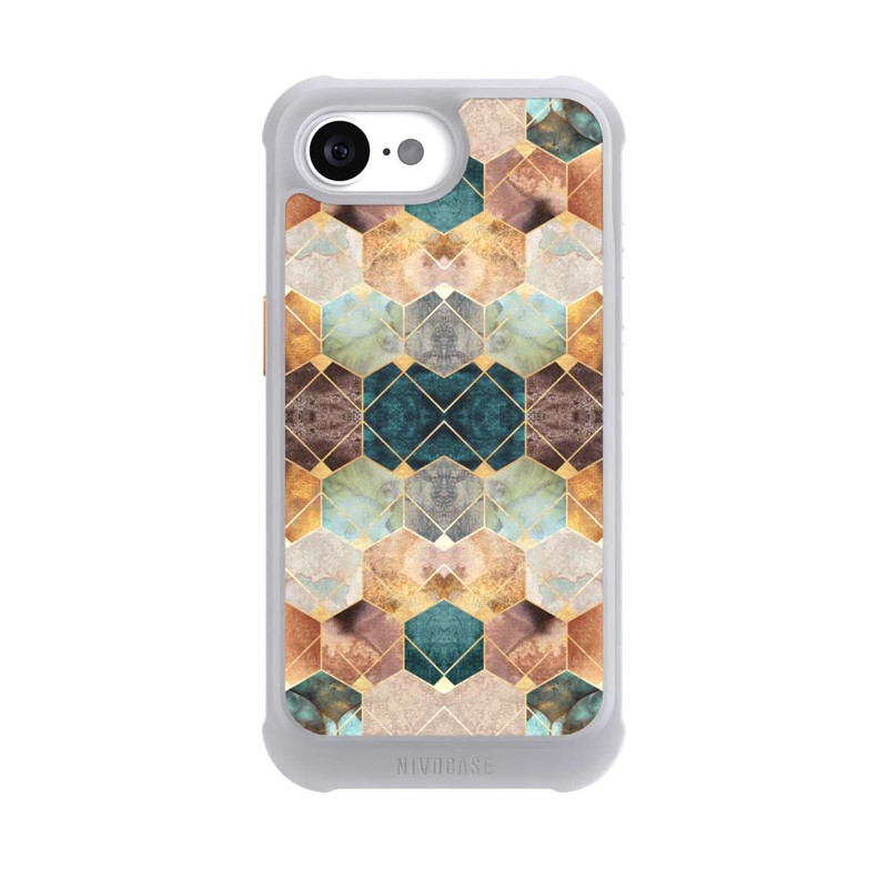 iPhone 17e NIVOmax Naturfarbene Sechsecke und Diamanten