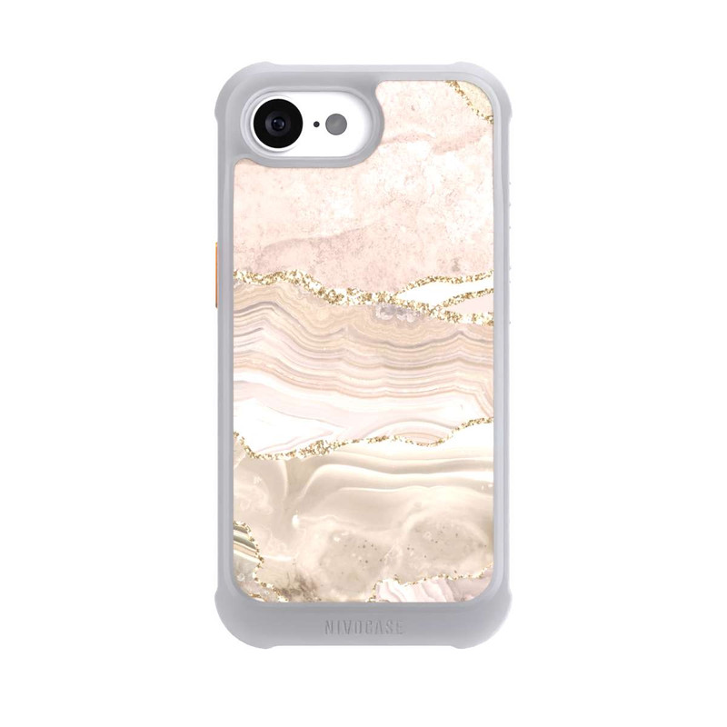 iPhone 17e NIVOmax Marmor rosa-goldene Streifen