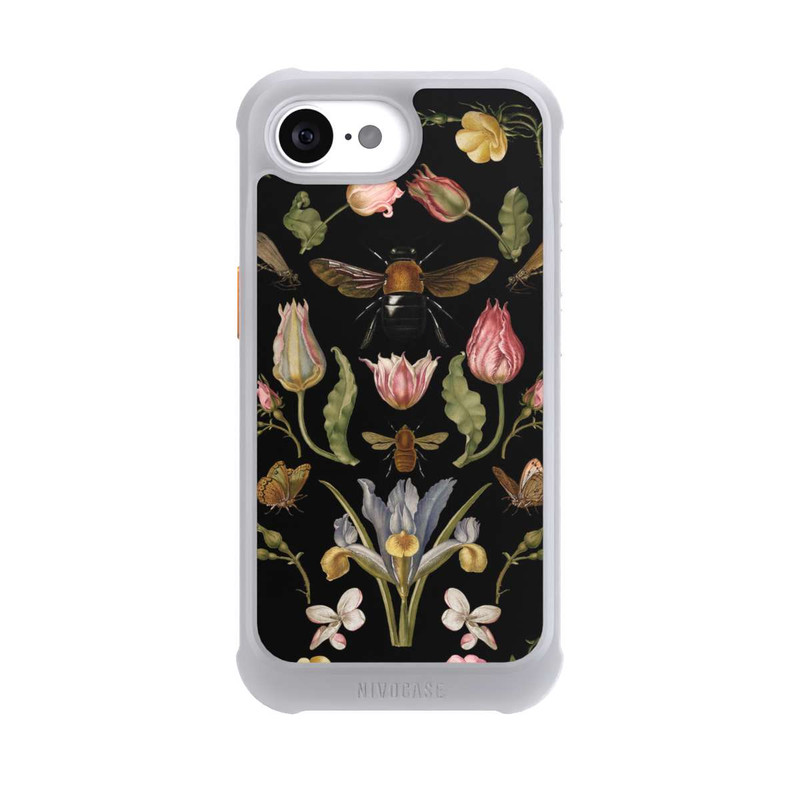 iPhone 17e NIVOmax Fleurs Sauvages et Abeilles Fond Noir