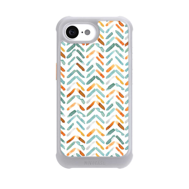 iPhone 17e NIVOmax Élégant Automne Chevron Bleu Orange