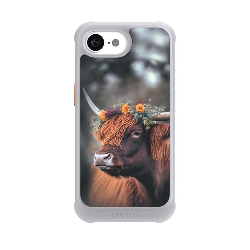 iPhone 17e NIVOmax Hochland Rind mit Blumen mit KI