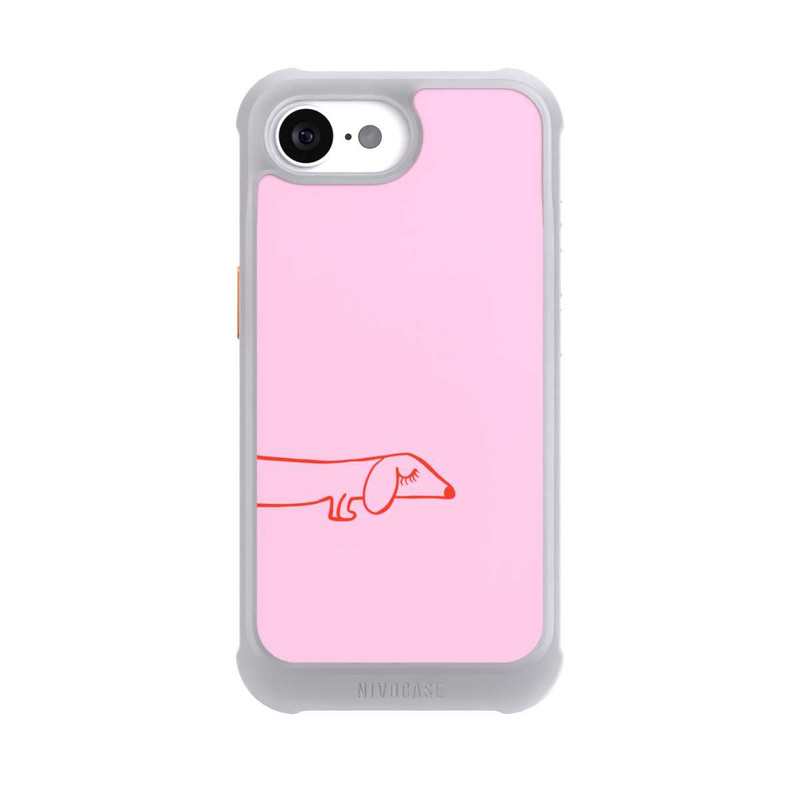 iPhone 17e NIVOmax Dachshund Illustration Pink